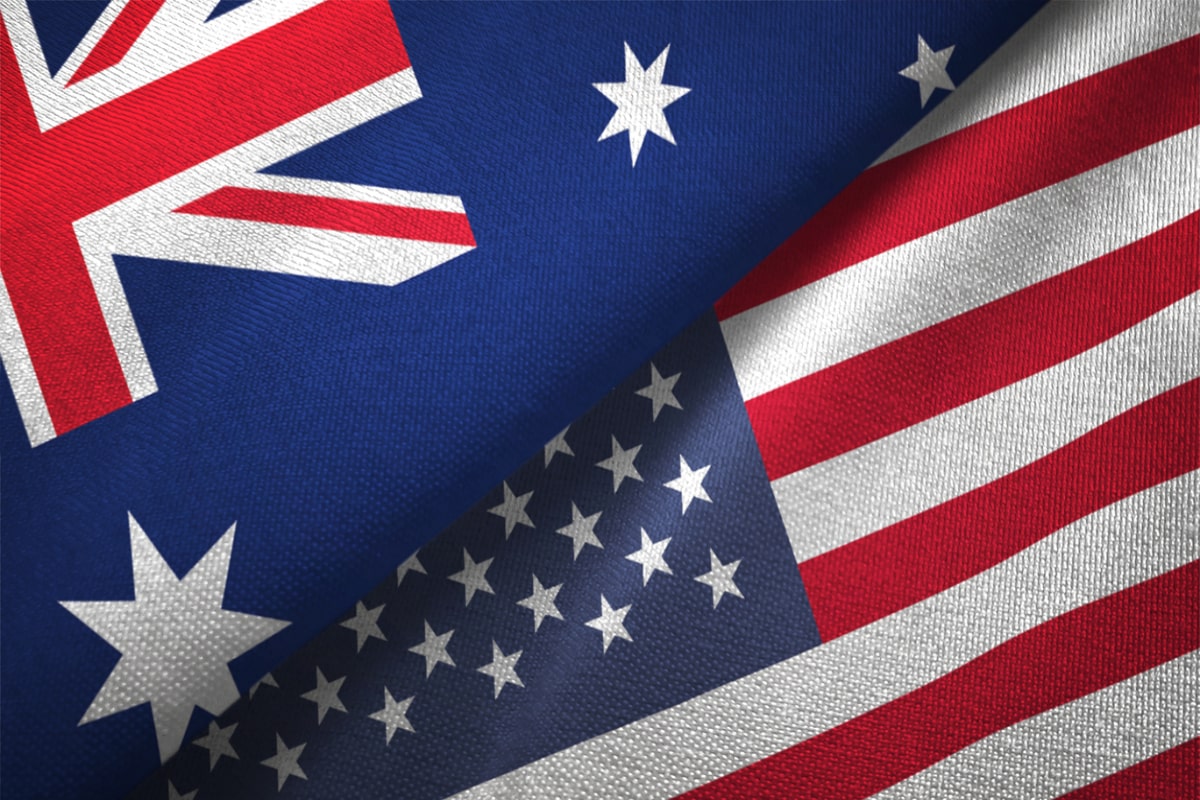 USA-Australien-Flaggen